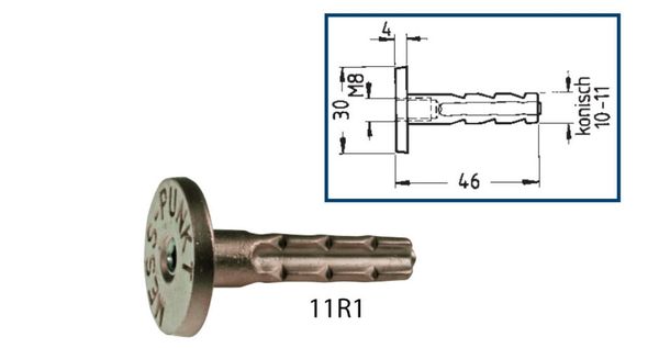 Wandbolzen Messing, MP, M8-Innengewinde, L 46mm