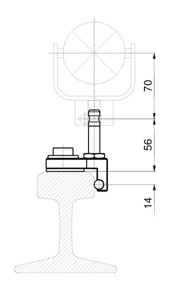 Gleismesswinkel, Alu/Edelstahl, magnetisch, Leica