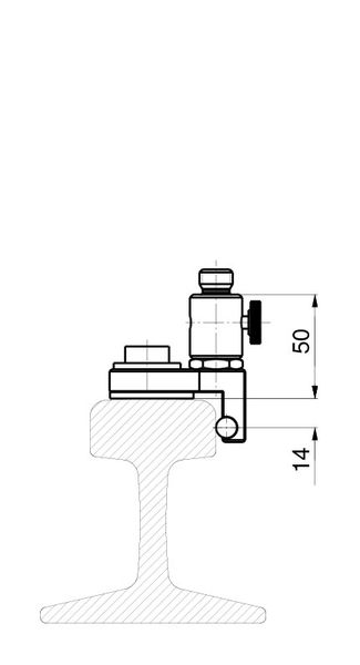 Gleismesswinkel, Alu/Edelstahl, magnetisch, 5/8