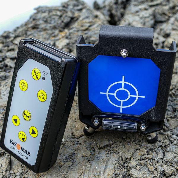 Standard-Zieltafel – blau, mit Libelle und Füßen für Kanalbaulaser Zeta-Serie G 
