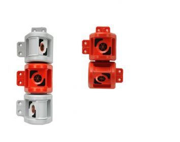 Miniprisma, Ø 25,4mm, 180° drehbar, rot, KA 30mm