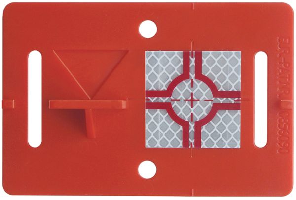 Vermessungsplakette, rot, mit Reflex-Zielmarke