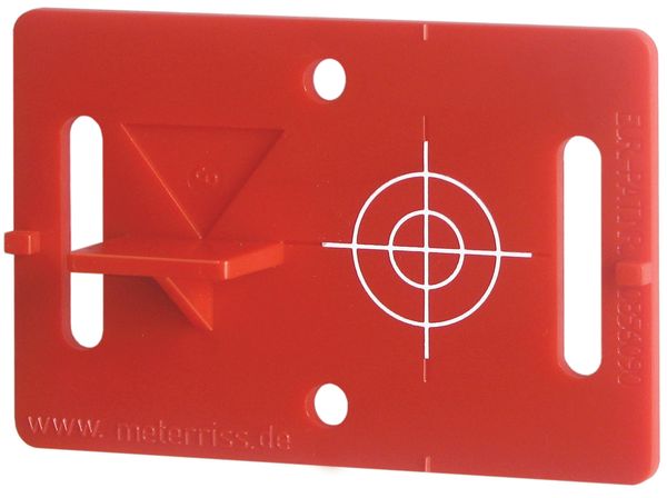 Vermessungsplakette mit Fadenkreuz, rot