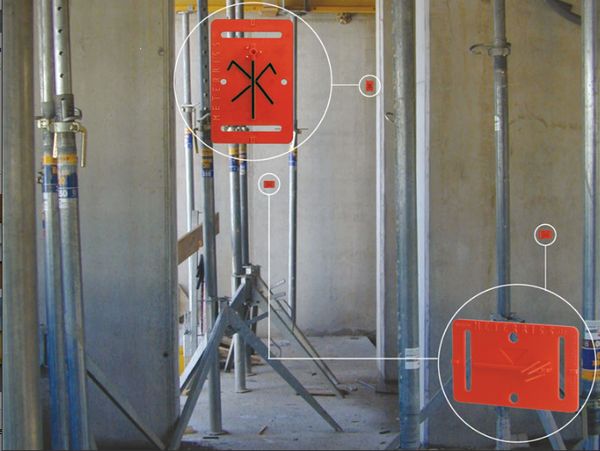 Meterrissmarke, mit Pinsel, rot, neutral, 79x50mm