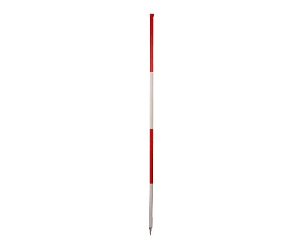 Fluchtstab Holz/PVC, runde Rohrspitze, leicht, 2m, r/w