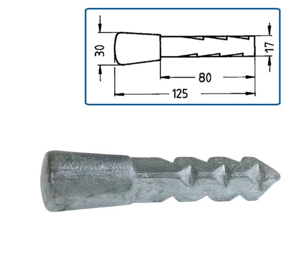 Mauerbolzen, Stahl, geschmiedet, L 125mm