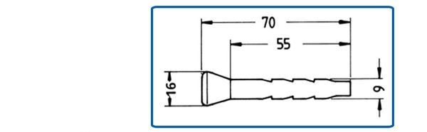 Mauerbolzen / Höhenbolzen, Edelstahl, L 70mm