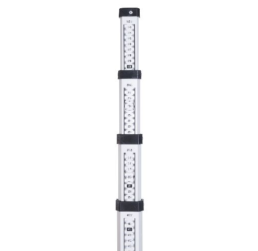 Teleskopnivelliermeter 5m, E-Teilung, Rückseite Stichmaß
