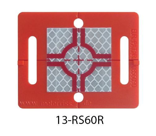 Verm.plakette, rot, mit Refklexzielmarke 40x40mm