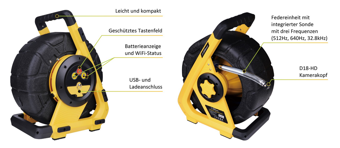 Wi-Fi Schiebekamera vCamDrain/20/D18-HD