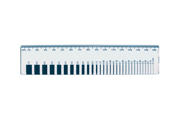 Rissbreitenlineal, transparent, L=165mm