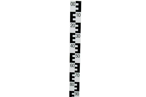 Pegellatte, Hartschaum, schwarz,Teilung 90-00, 1m