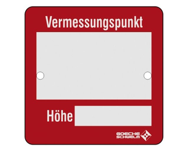 Höhenmarke, Aufschrift "Vermessungspunkt Höhe"