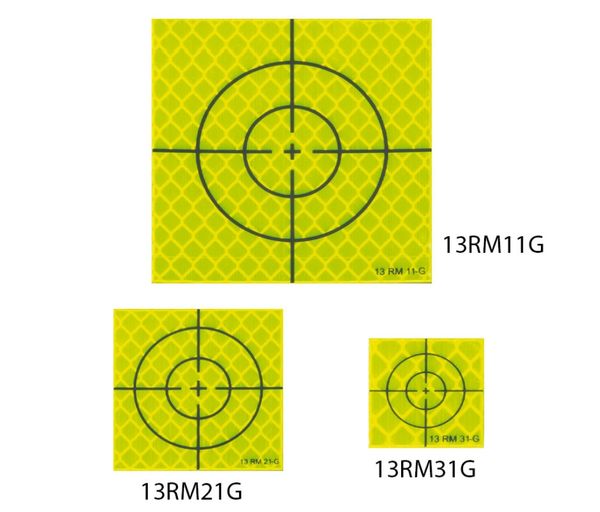 Reflexzielmarke, sw/g, Standard-Zielb. sk, 20x20mm