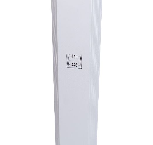 Teleskopnivelliermeter 5m, E-Teilung, Rückseite Stichmaß