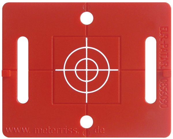 Vermessungsplakette, rot, mit Fadenkreuz 30x30mm, sk